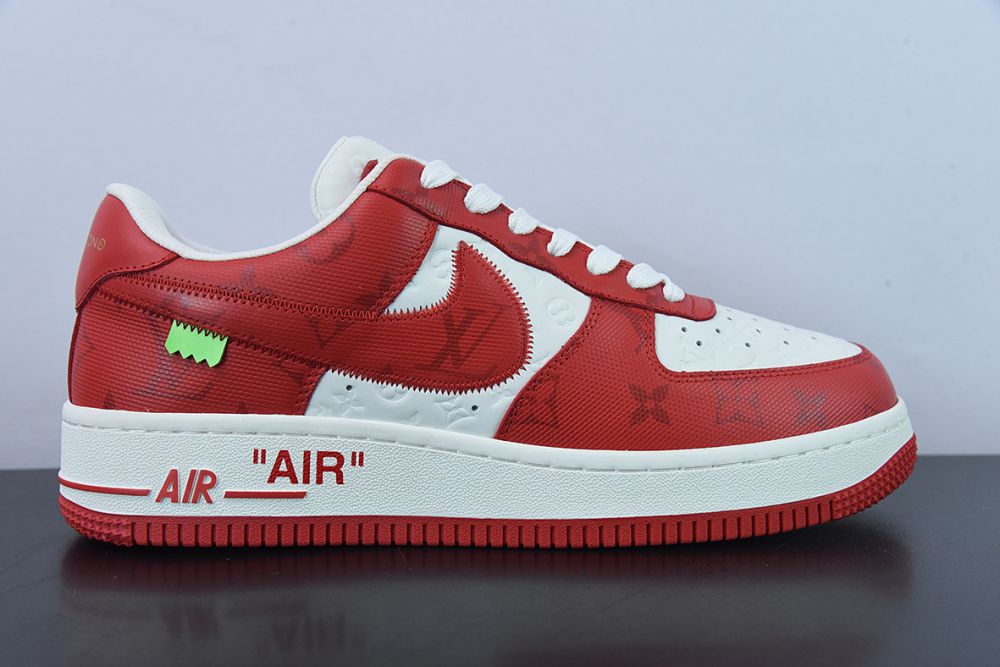 Tênis Louis Vuitton Nike Air Force 1 Low By Virgil Abloh White Red