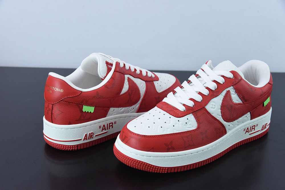 Tênis Louis Vuitton Nike Air Force 1 Low By Virgil Abloh White Red