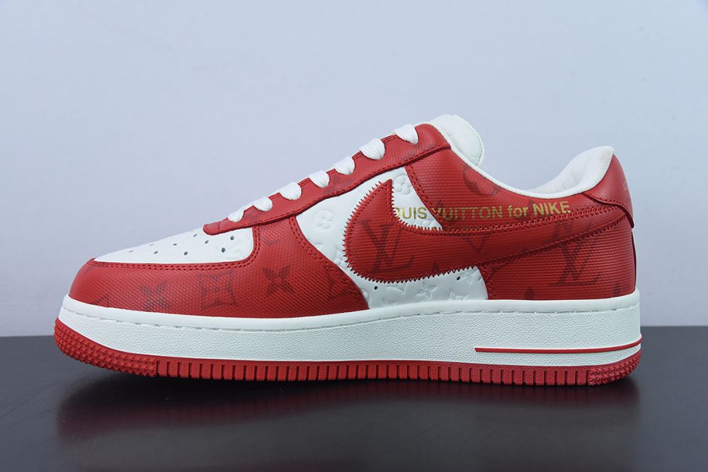 Tênis Louis Vuitton Nike Air Force 1 Low By Virgil Abloh White Red