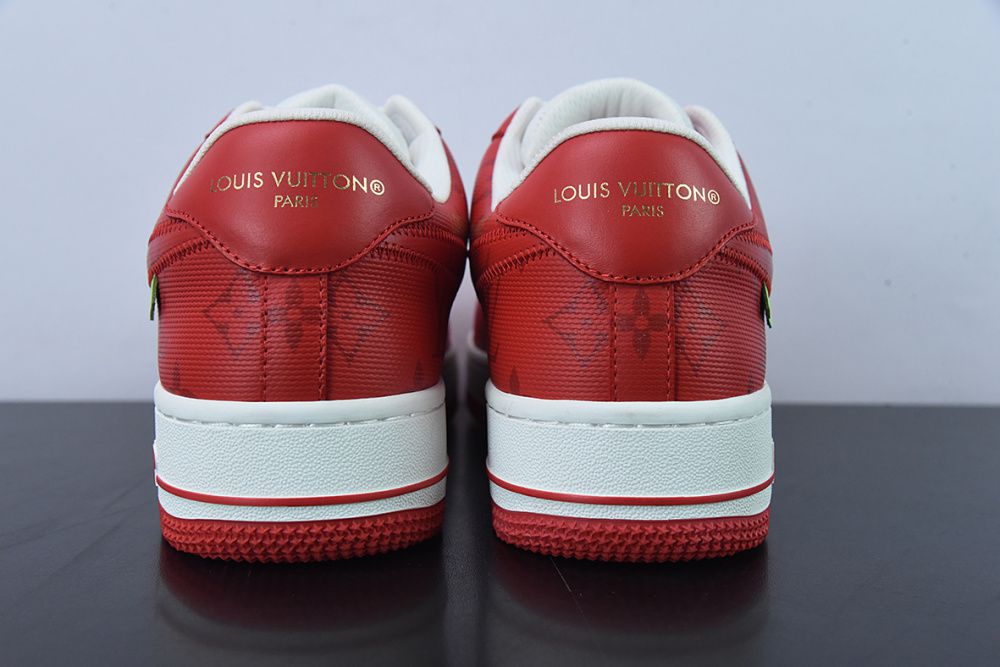 Tênis Louis Vuitton Nike Air Force 1 Low By Virgil Abloh White Red