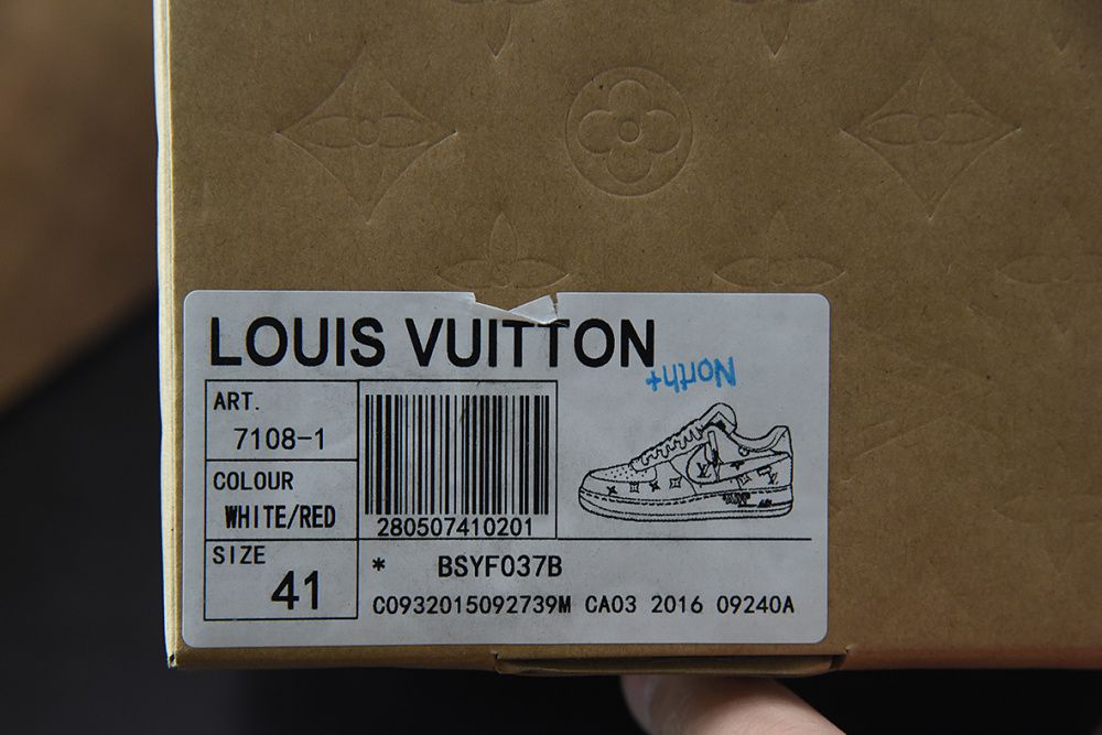 Tênis Louis Vuitton Nike Air Force 1 Low By Virgil Abloh White Red