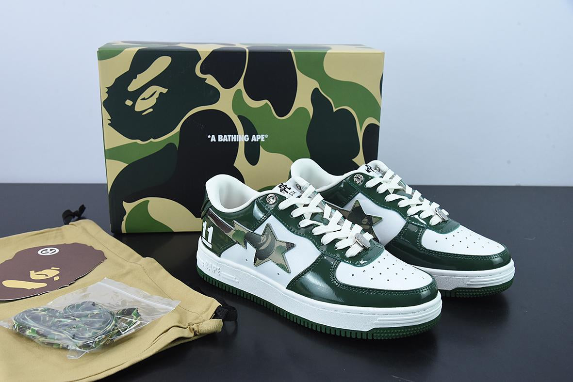 Tênis Bathing Ape Bape Sta "Green White"