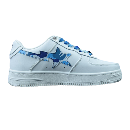 Tênis Bathing Ape SK8 Sta Low White Blue
