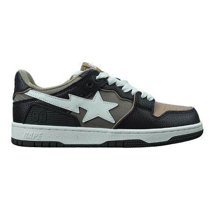 Tênis Bathing Ape SK8 Sta Low Brown Gray