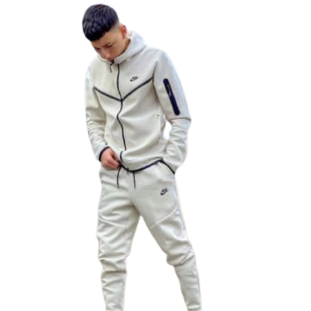Conjunto Tech Fleece White Grey