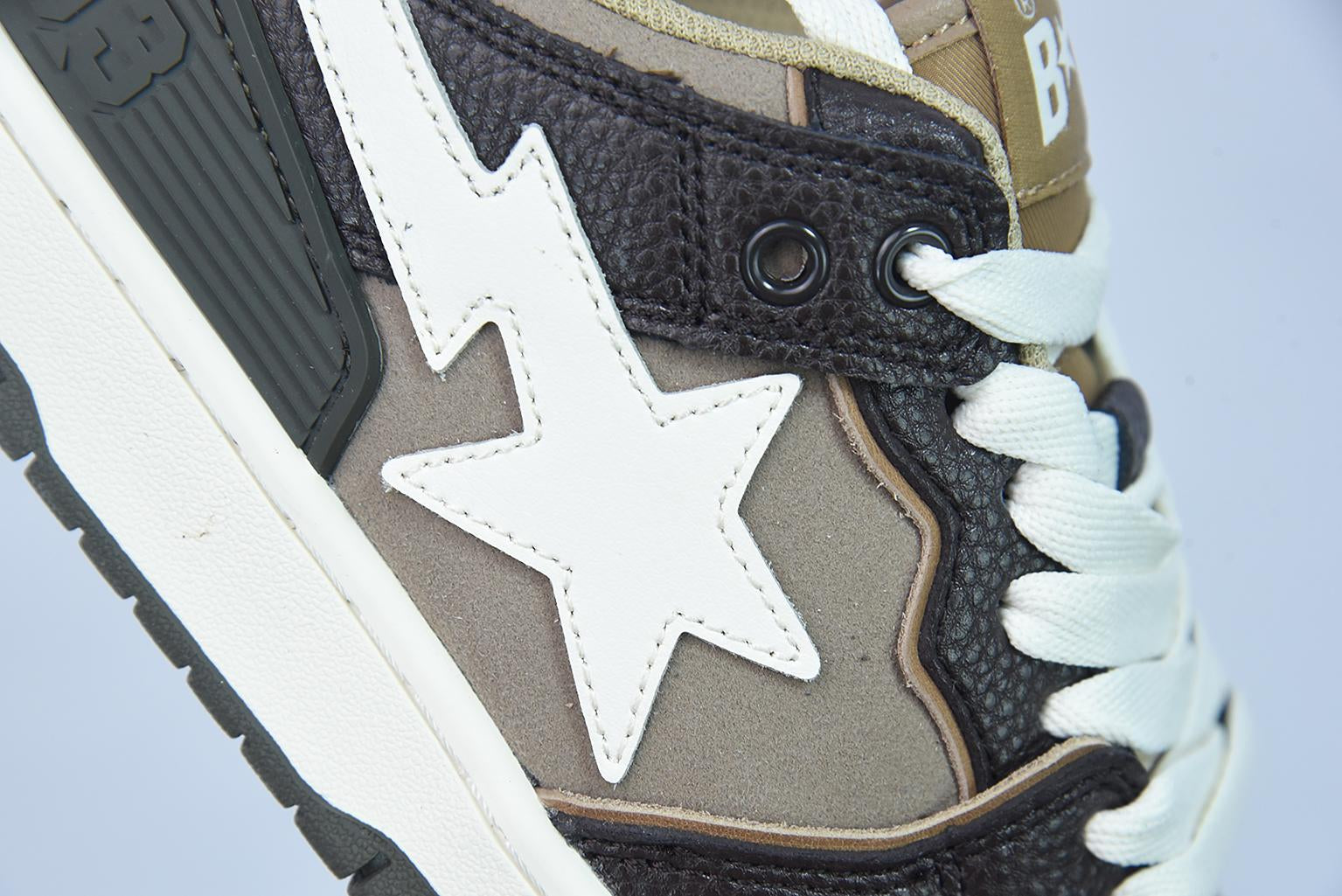 Tênis Bathing Ape SK8 Sta Low Brown Gray