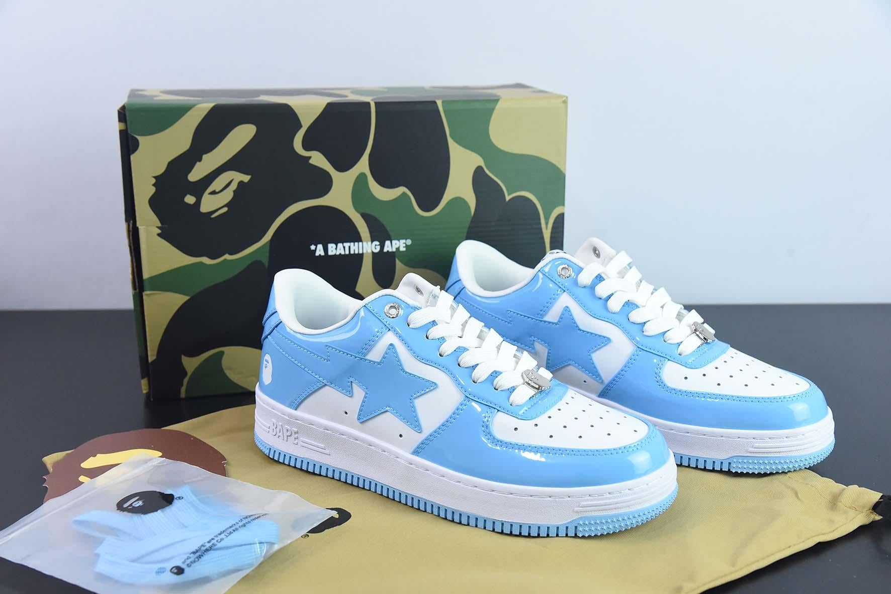 Tênis Bathing Ape Bape Sta "White Blue"