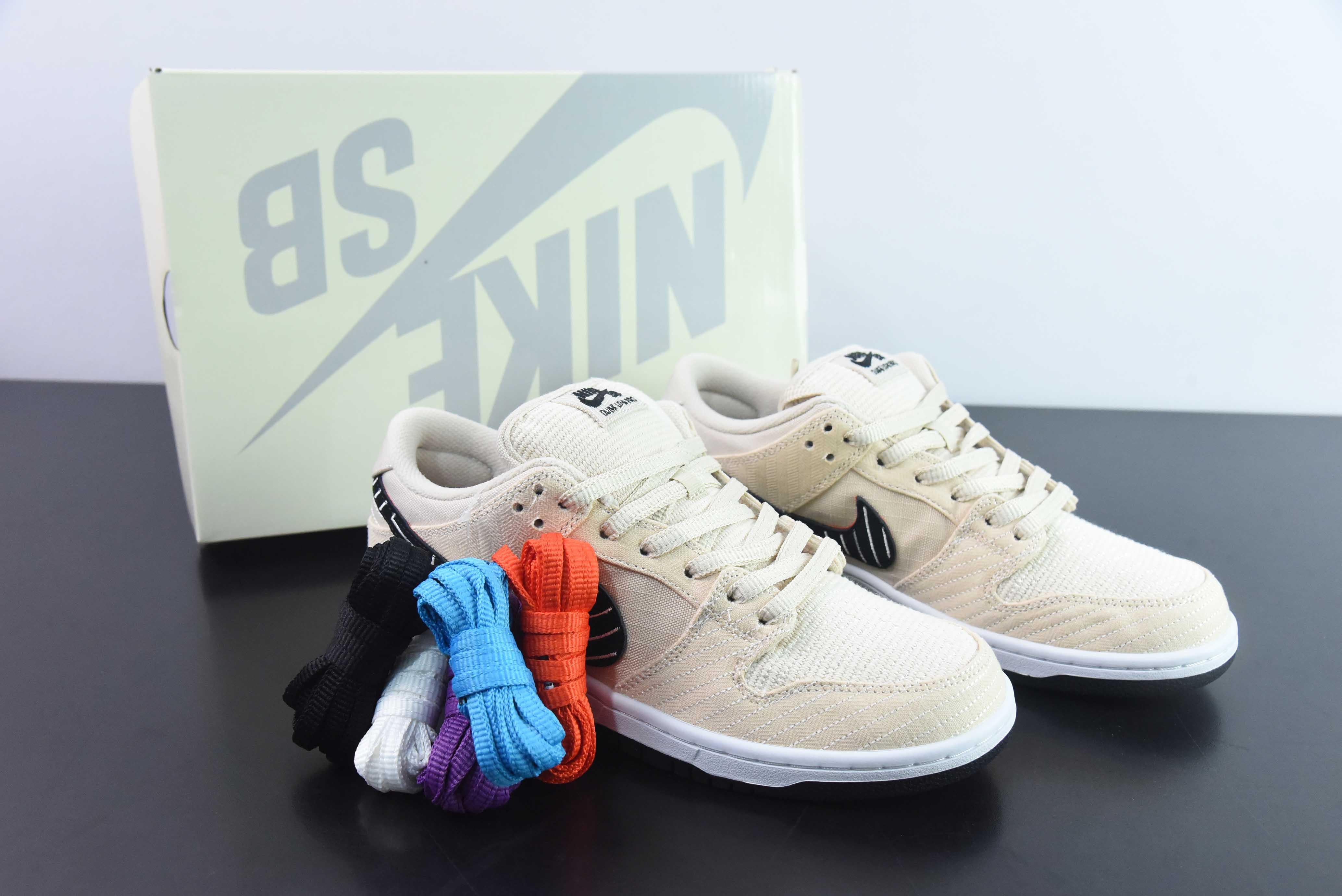 Tênis Albino & Preto x Nike SB Dunk Low Pearl White