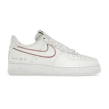 Tênis Nike Air Force 1 Low Just Do It White Noble Green Metallic Silver University Red (W)