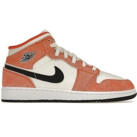 Tênis Air Jordan 1 Mid GS "Orange Suede" (W)